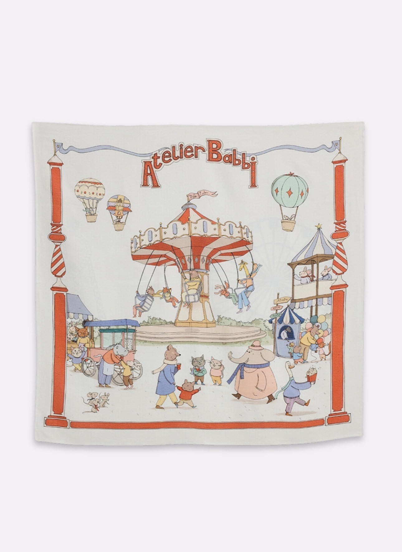 Çift Katlı Müslin Bebek Örtüsü - Funfair 70x70cm