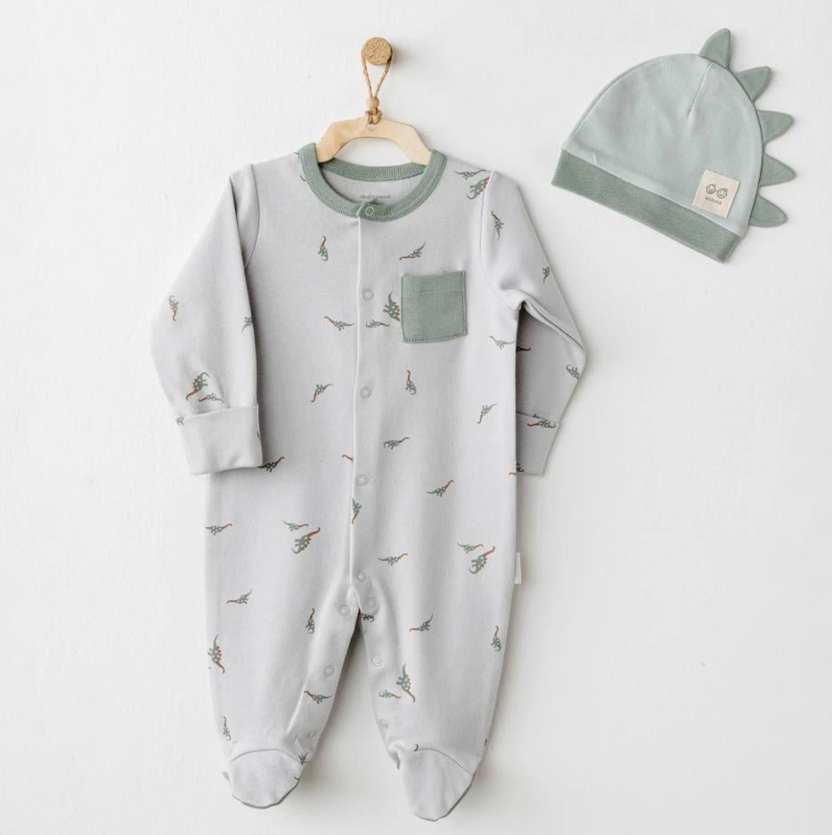 AC26003 BEBEK TULUM TAKIM ROMPER HAT SET MUMMY S SNUGGLE SAURUS