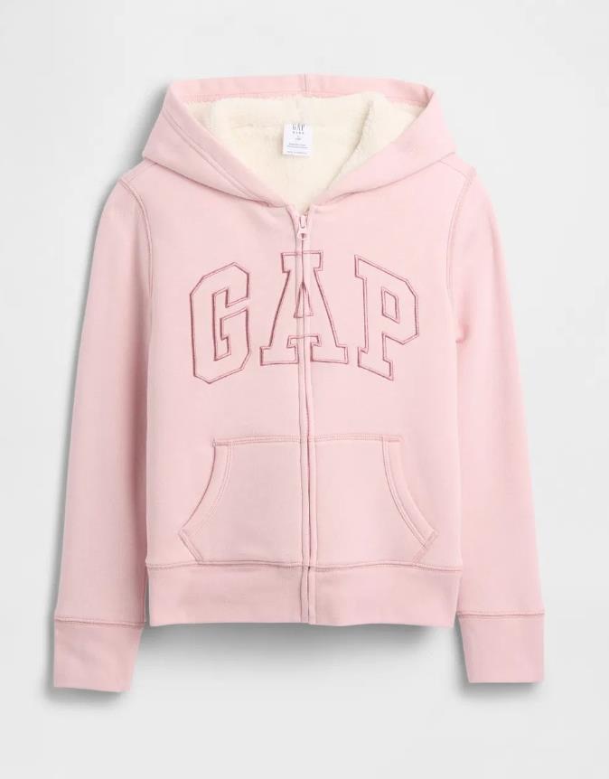 Kız Çocuk | Gap Logo Sherpa Fermuarlı Sweatshirt - Pembe