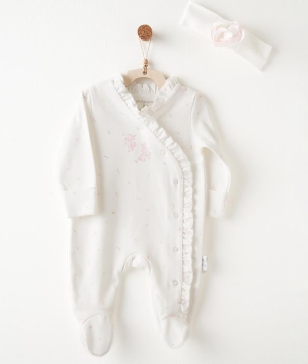  AC26503 ECRU BEBEK TULUM TAKIM ROMPER BAND SET SUMMER TIME