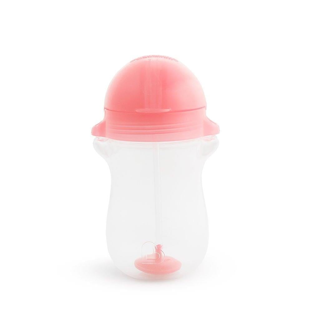 Munchkin Tıklama Kilitli Uçlu Pipetli Alıştırma Bardağı, 12ay+, 296ml, Pembe