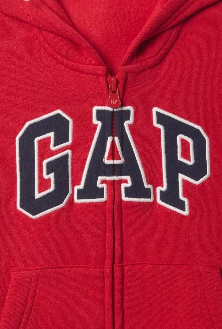 Erkek Bebek | Relaxed Gap Logo Polar Fermuarlı Kapüşonlu Sweatshirt - Kırmızı
