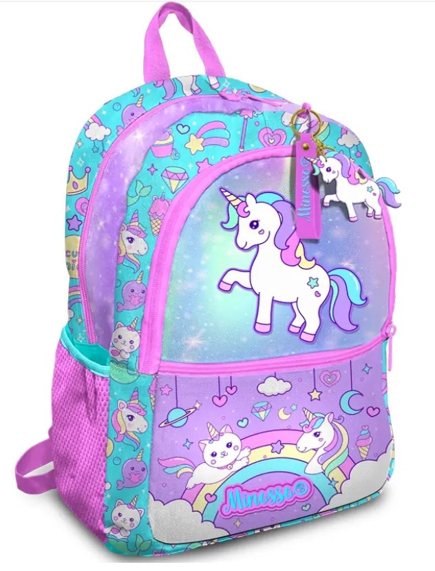 Simli Unicorn Desenli Kız Çocuk İlkokul Sırt Çantası 