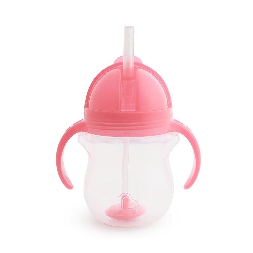 Munchkin Tıklama Kilitli Uçlu Pipetli Alıştırma Bardağı, 6ay+207ml Pembe