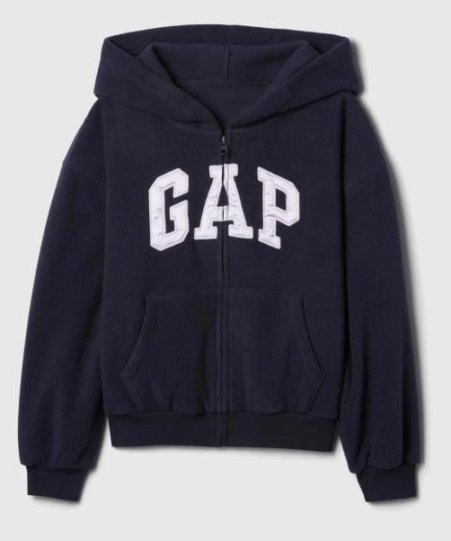 Kız Çocuk | Gap Logo Fermuarlı Polar Fleece Sweatshirt - Lacivert
