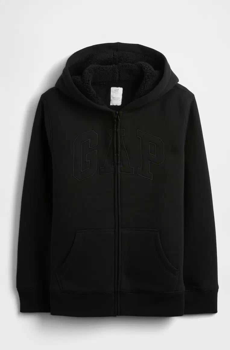Erkek Çocuk | Gap Logo Sherpa Fermuarlı Sweatshirt - Siyah