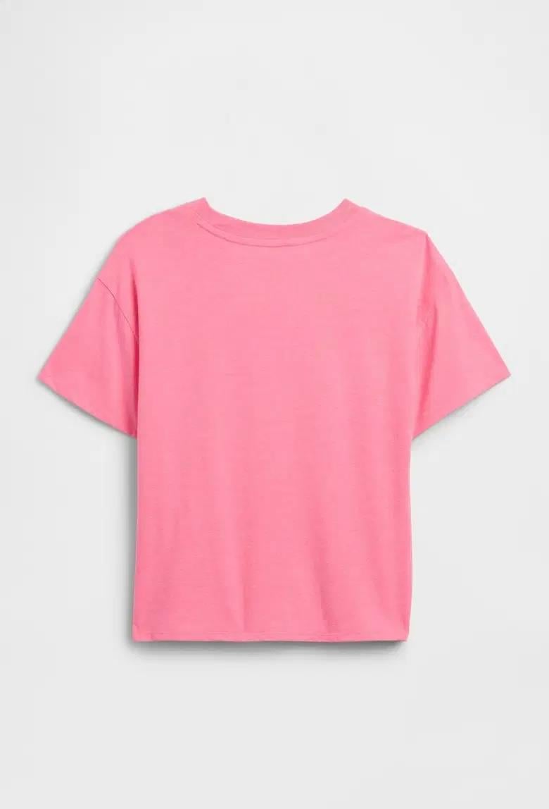 Kız Çocuk | Oversized Grafik Baskılı T-Shirt Pembe