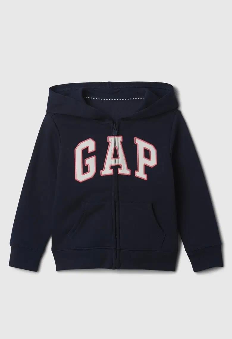Kız Bebek | Gap Logo Fermuarlı Polar Kapüşonlu Sweatshirt - Lacivert