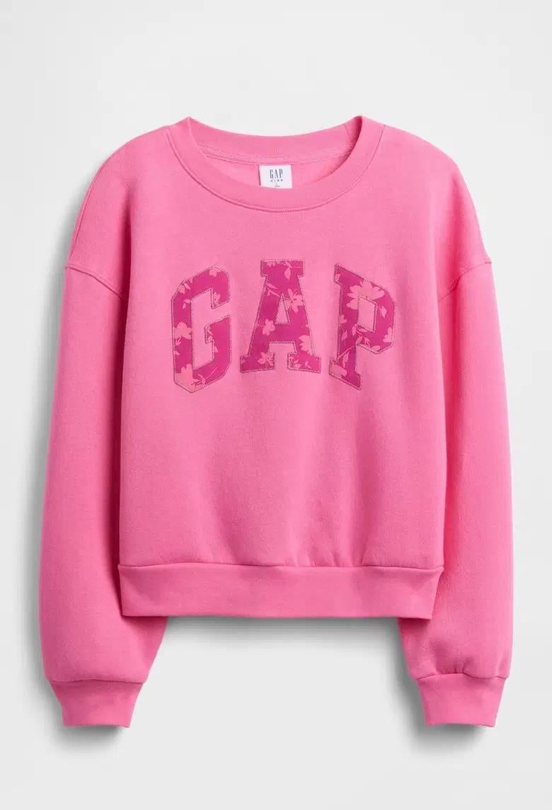 Kız Çocuk | Oversized Grafik Sweatshirt - Pembe