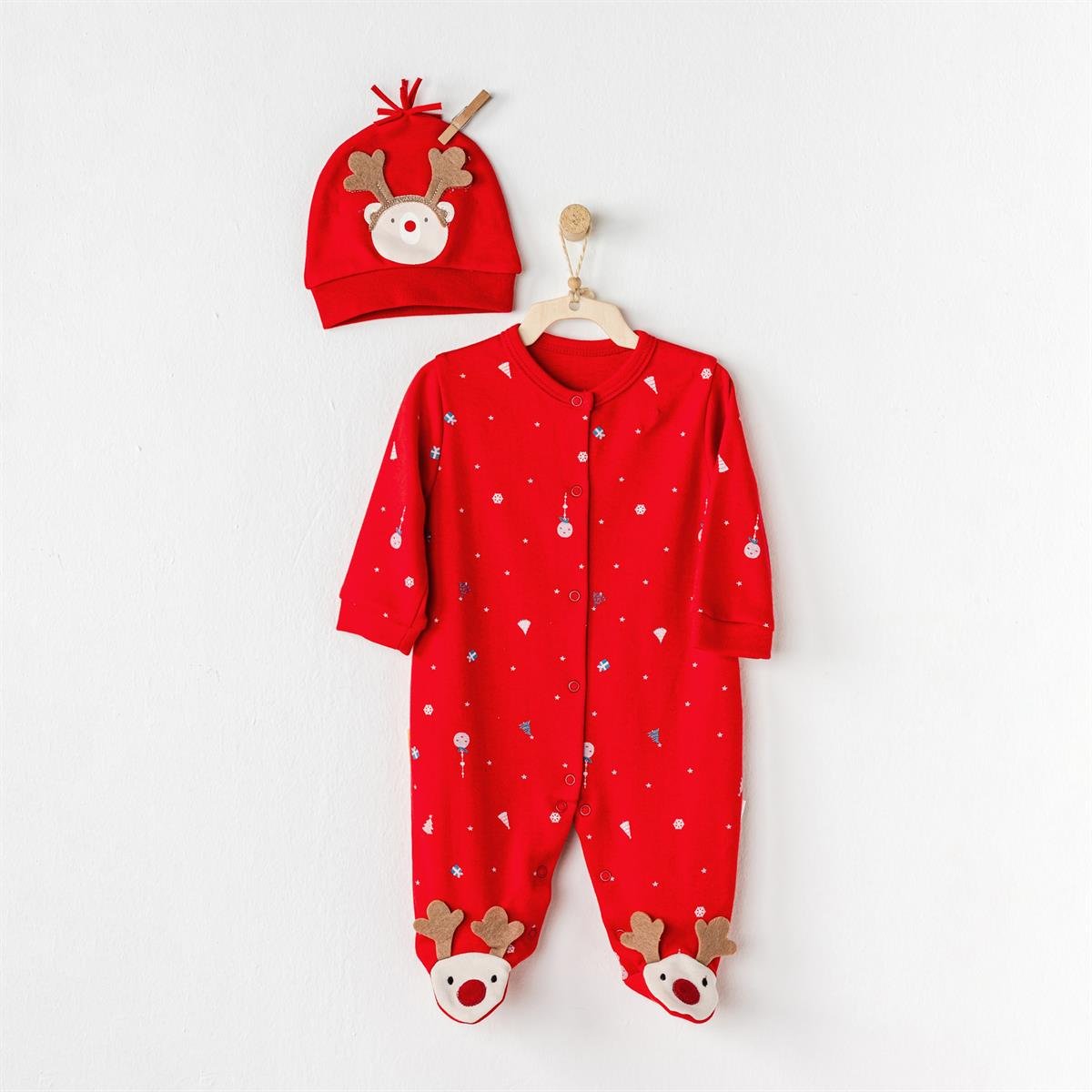 AC24433 BEBEK TULUM TAKIM ROMPER HAT SET NEW YEAR
