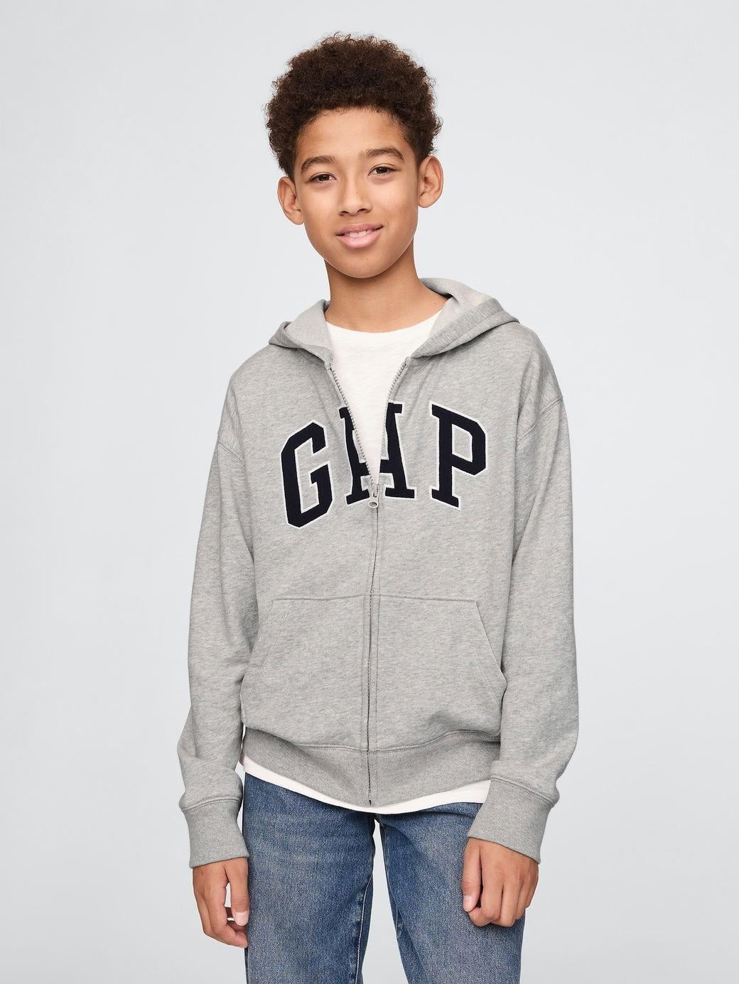 Erkek Çocuk | Gap Logo Relaxed Fermuarlı Sweatshirt - Gri