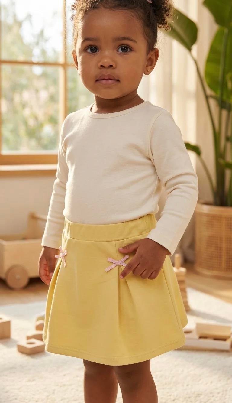 Kurdela Detaylı Etek - Butter Yellow
