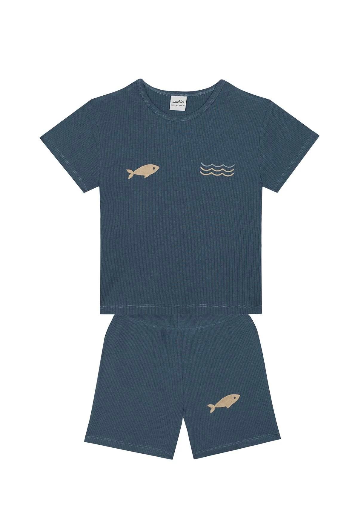 Minik Denizciler Kısa Kollu Tshirt Şort Pijama Tk