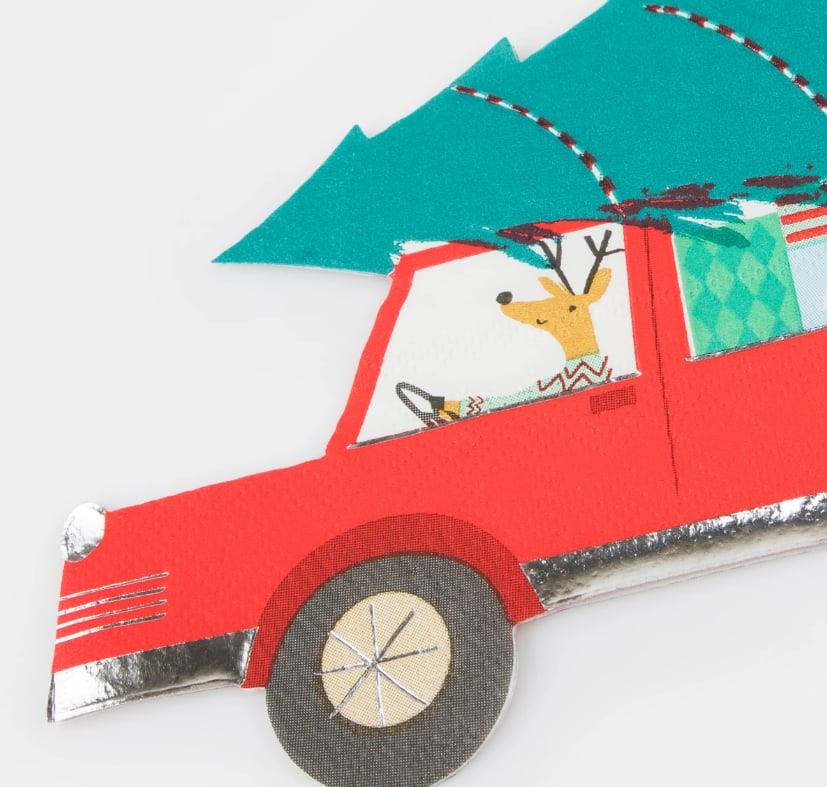 Meri Meri - Driving Reindeer Napkins - Yeni Yıl Peçete (16'lı)