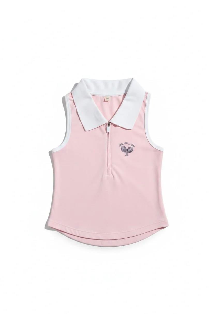 Tennis Club Kız Çocuk Fermuarlı Spor Üst - Candy Pink