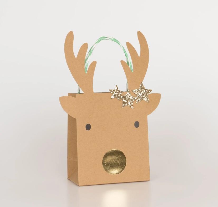 Meri Meri - Small Reindeer With Stars Gift Bags - Ren Geyiği Hediye Çantası