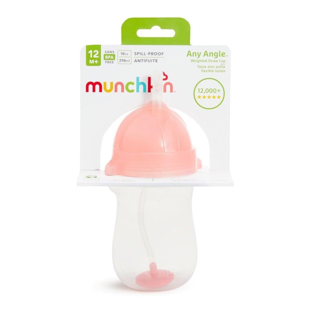 Munchkin Tıklama Kilitli Uçlu Pipetli Alıştırma Bardağı, 12ay+, 296ml, Pembe