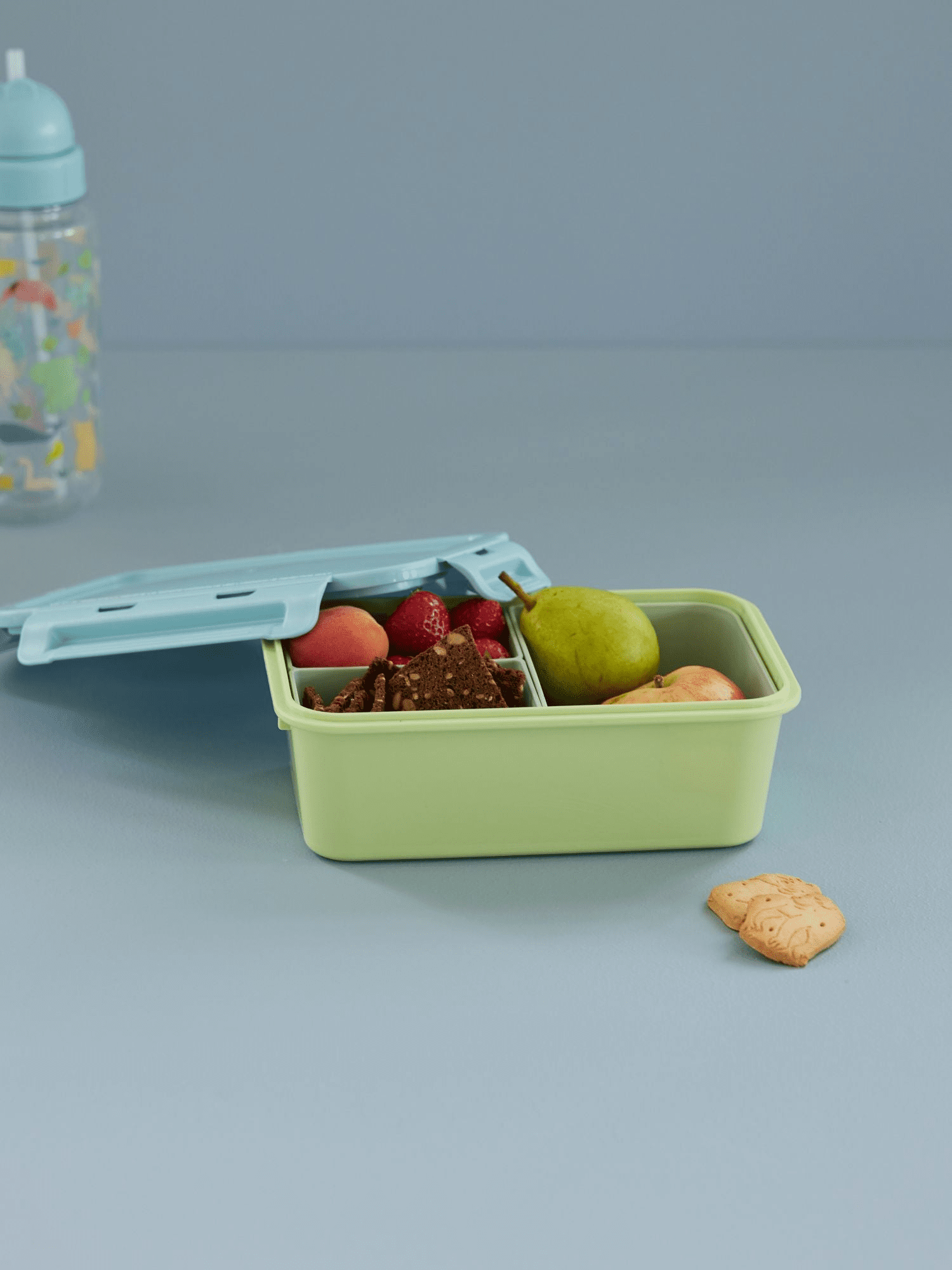 Plastik Lunchbox - Soft Blue and Green