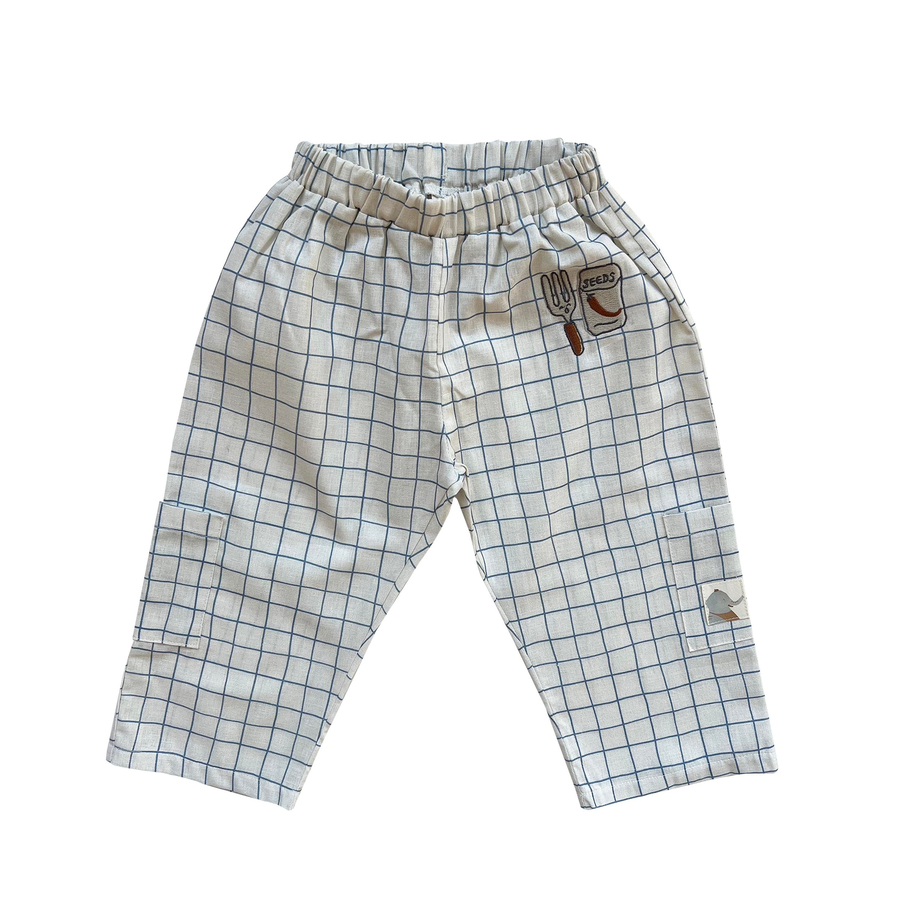 WIDE CHECKED ‘SEEDS' TROUSERS