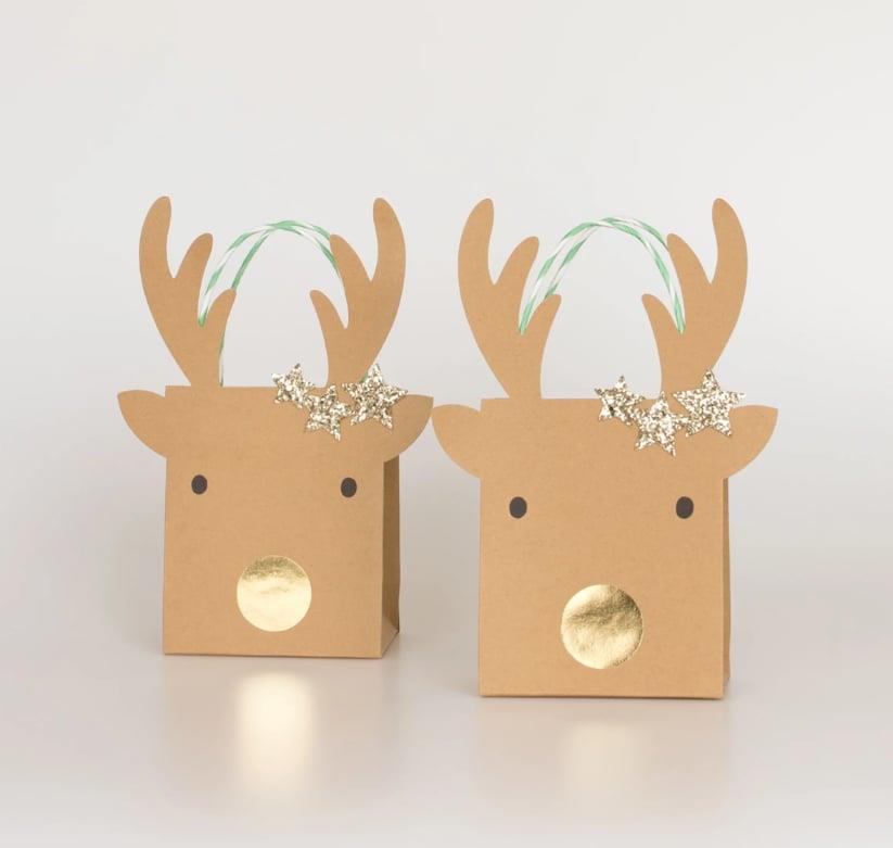 Meri Meri - Small Reindeer With Stars Gift Bags - Ren Geyiği Hediye Çantası