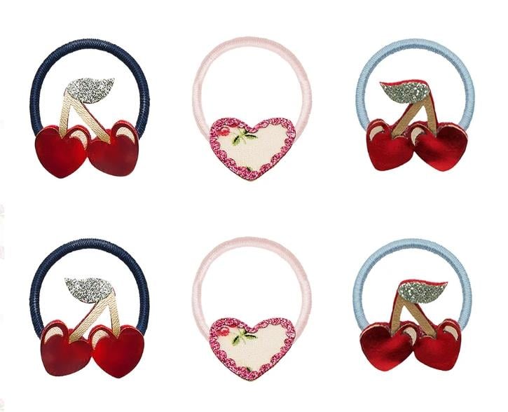 Mimi & Lula Red Cherries Mini 6'lı Lastik Toka
