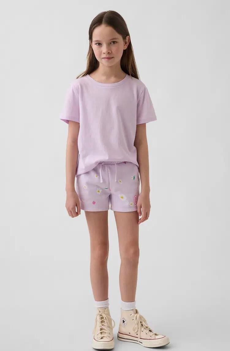 Kız Çocuk | Gap Logo Fransız Havlu Kumaş Pull-On Şort - Lila