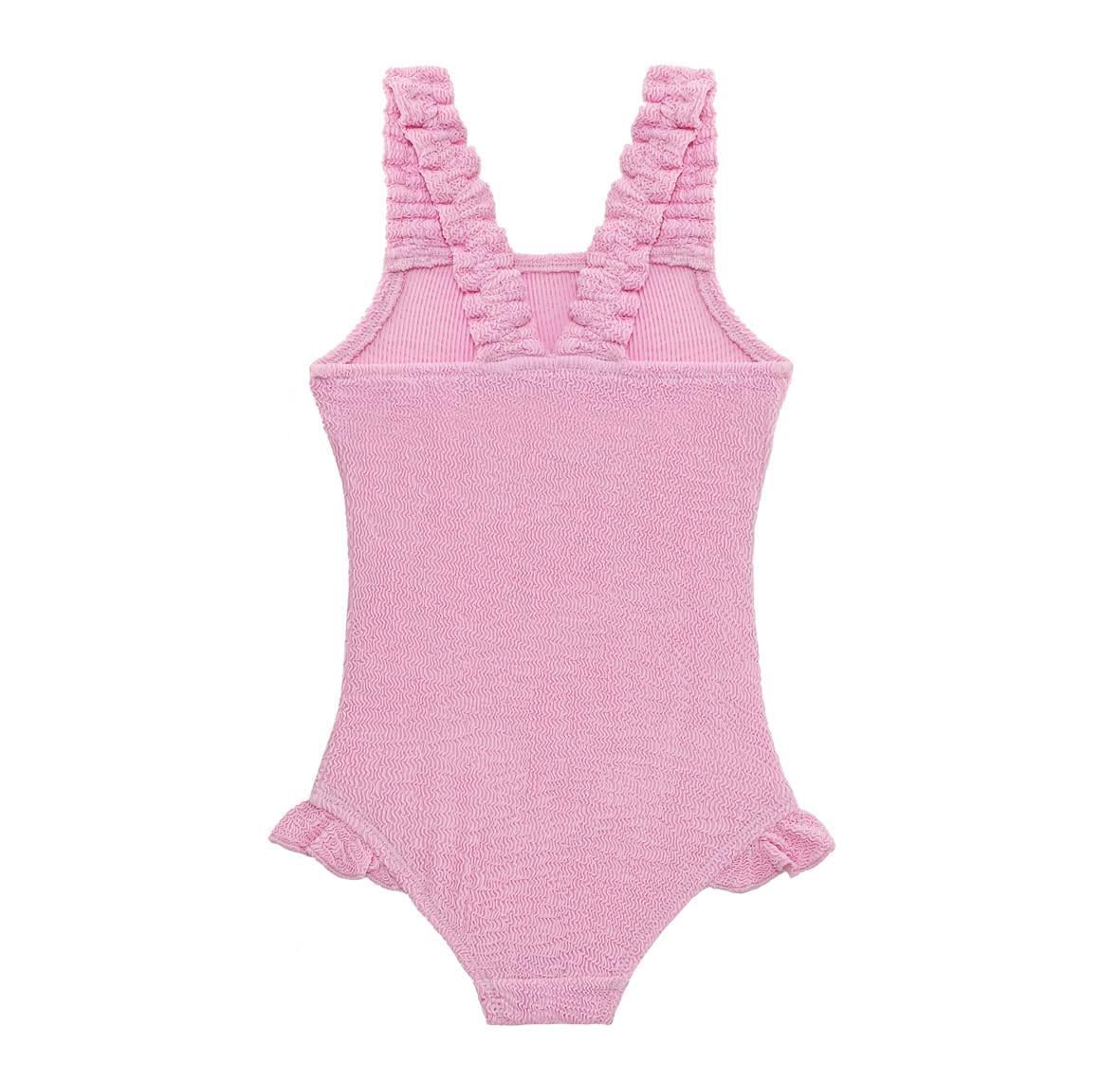 Sand Wave Smocked Swimsuit - Pink