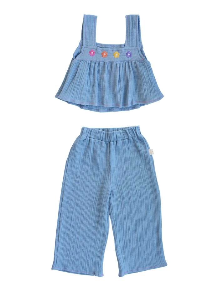 Flouncy Müslin Crop Set - Sky Blue