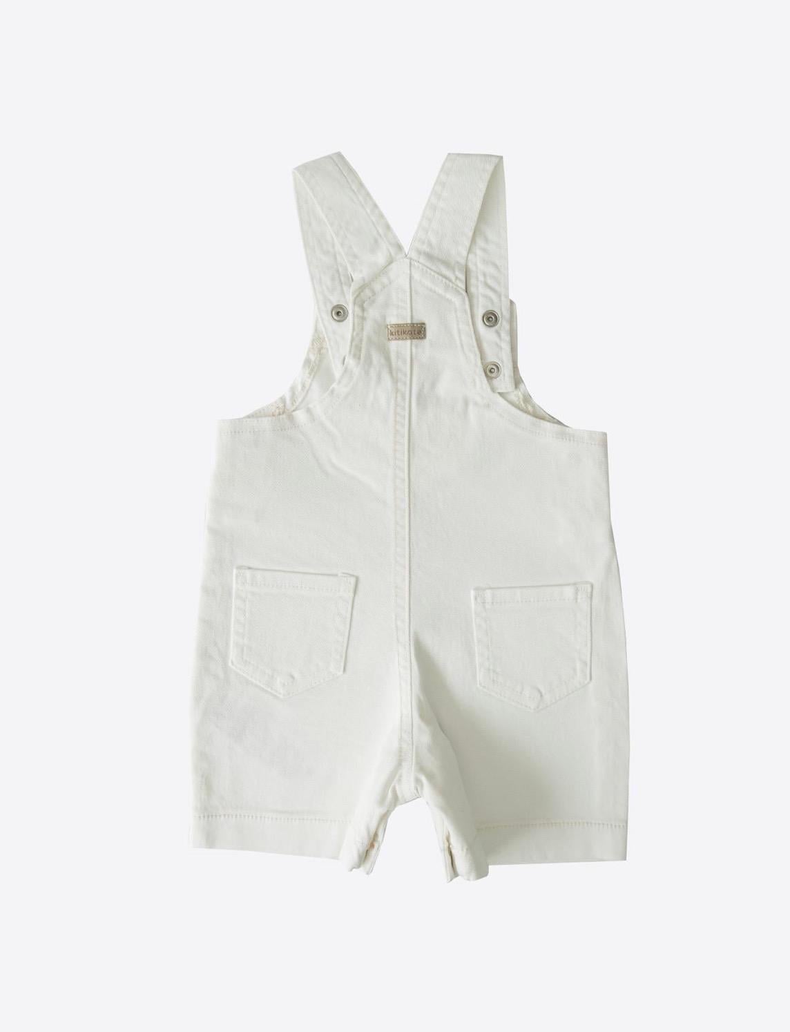 Organik Dean Şort Salopet Beyaz