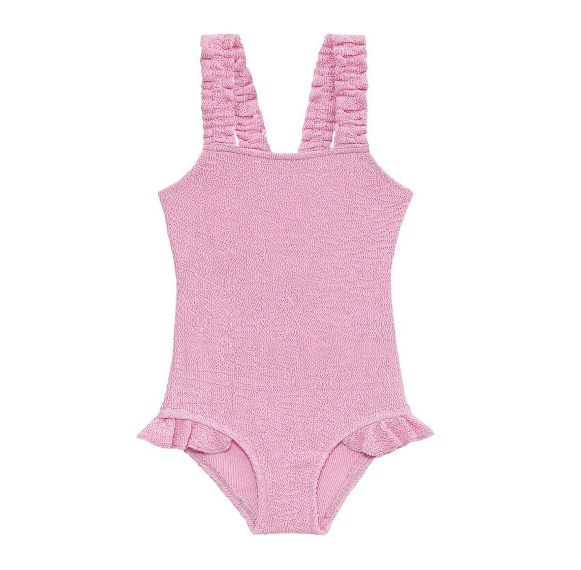 Sand Wave Smocked Swimsuit - Pink