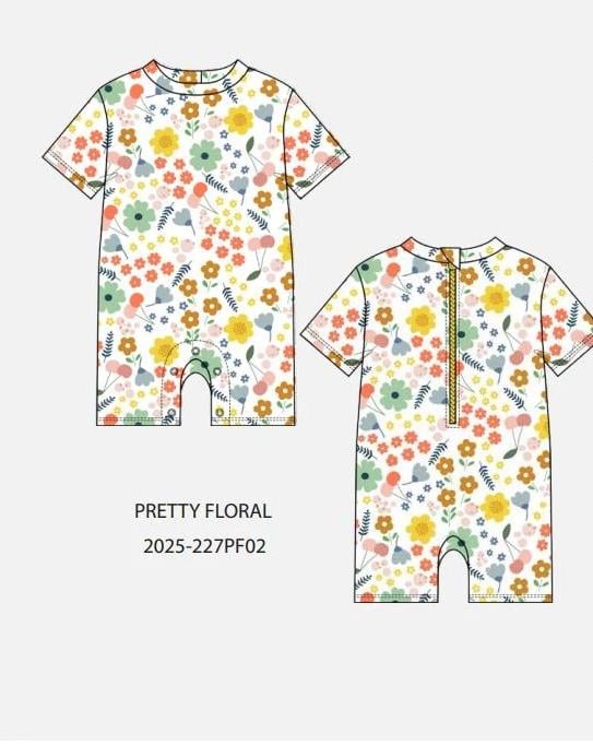  Bebek Tek Parça Mayo-Pretty Floral