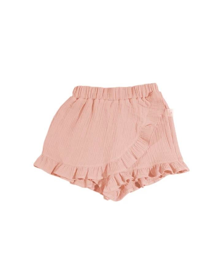 Müslin Şort Etek - Pink