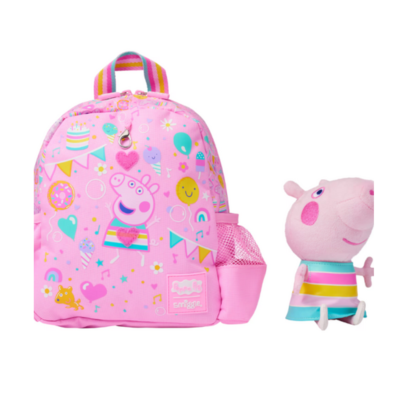 Smiggle - Peppa Pig Çıkarılabilir Oyuncaklı Kreş Okul Sırt Çantası