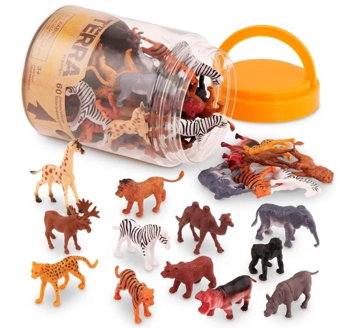 Terra 60 Parça Tüp İçinde Küçük Oyun Seti - Safari