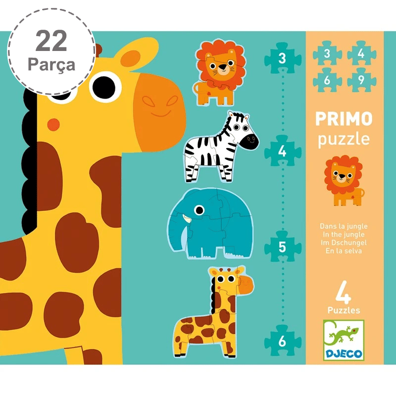 Djeco İlerleyen Puzzle - In The Jungle - 3,4,6,9 Pcs