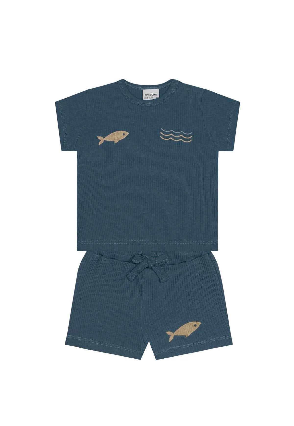 Minik Denizciler Kısa Kollu Tshirt Şort Set