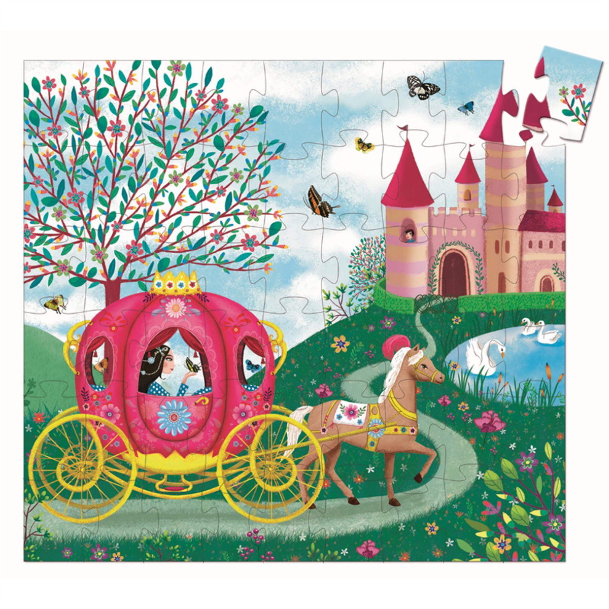 Djeco Dekoratif Puzzle 54 Parça/Elise's Carriage