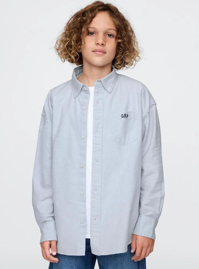 Erkek Çocuk | Mini Gap Logo Oxford Gömlek - Mavi