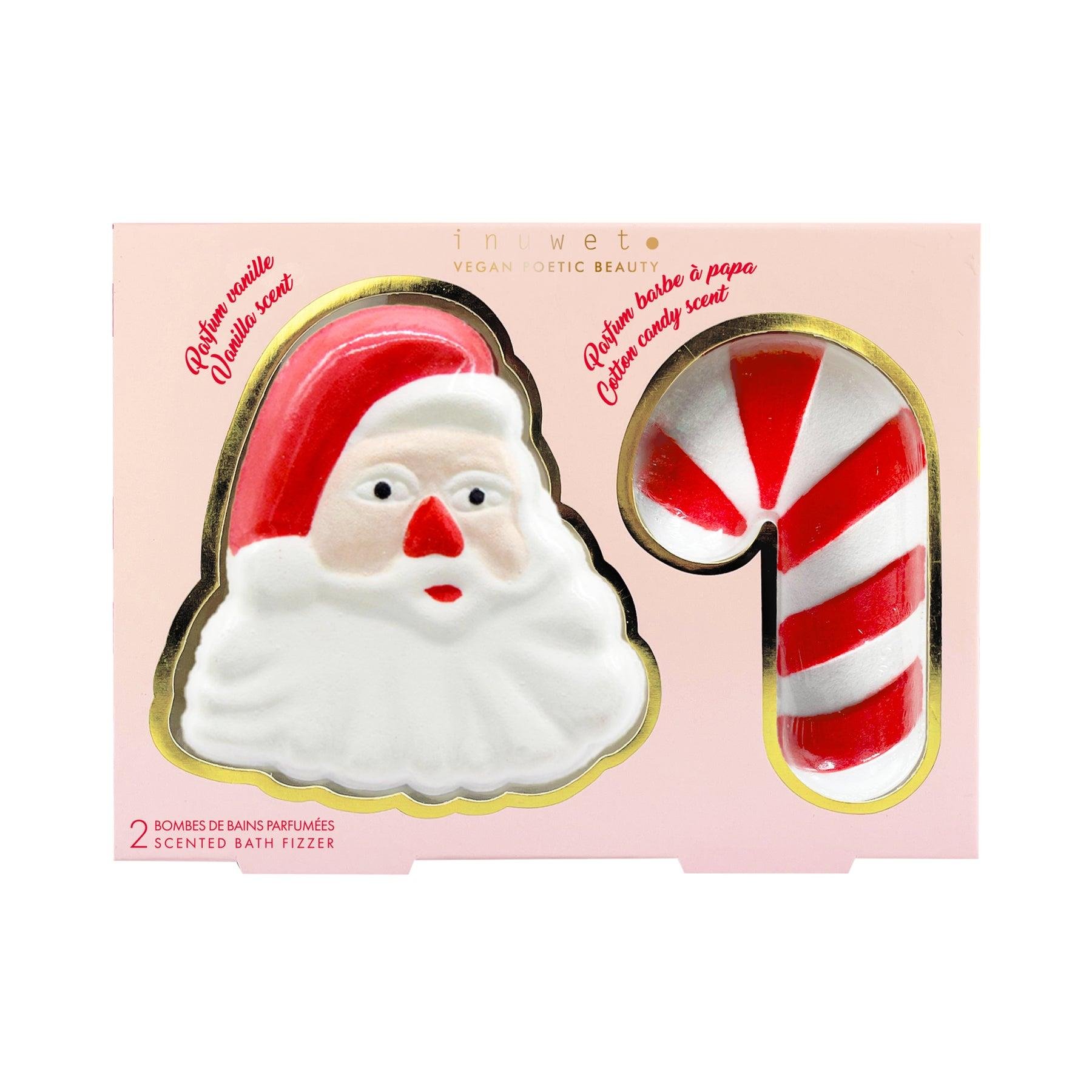 Inuwet Noel Baba ve Baston Şeker Şeklinde 2li Banyo Bombası Seti