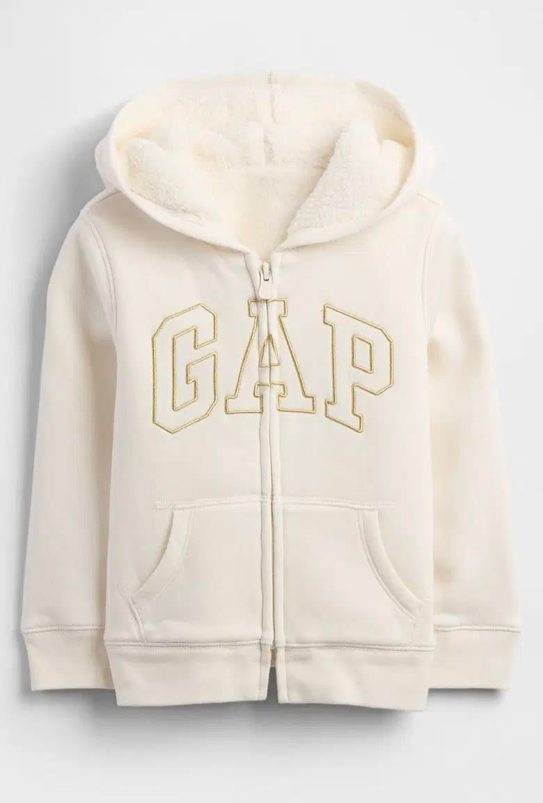 Kız Bebek | Gap Logo Sherpa Astarlı Sweatshirt - Krem