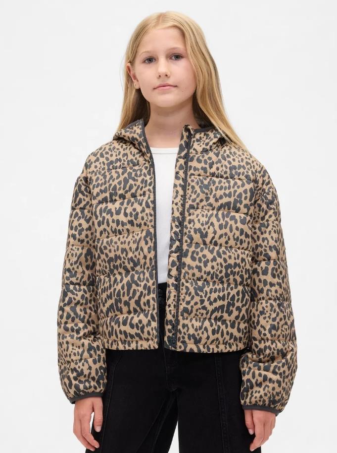 Kız Çocuk | ColdControl Puff Ceket - Leopar