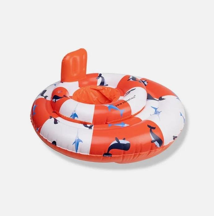 Swim Essentials Red White Whale Bebek Sırt Destekli Yüzme Simidi 0-1 Yaş