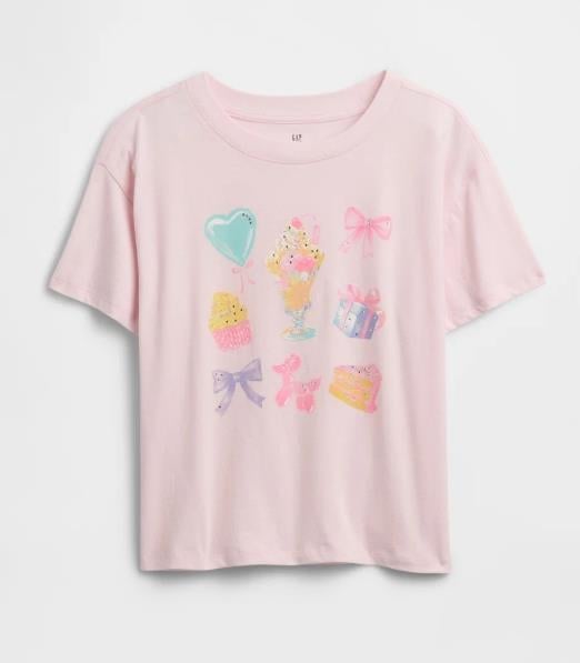 Kız Çocuk | Oversized Grafik Baskılı T-Shirt