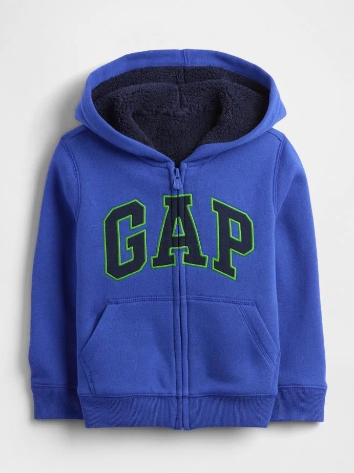 Erkek Bebek | Gap Logo Sherpa Fermuarlı Sweatshirt - Mavi