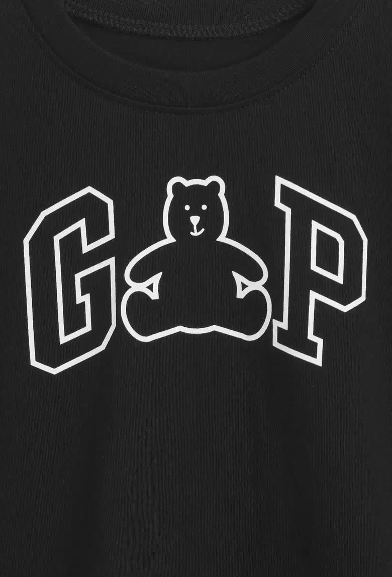 Erkek Bebek | Logo Bear T-Shift - Siyah