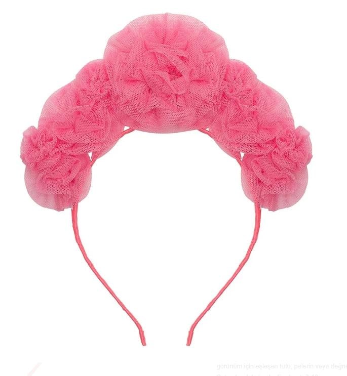 Mimi & Lula Pink Ruffle Flower Taç