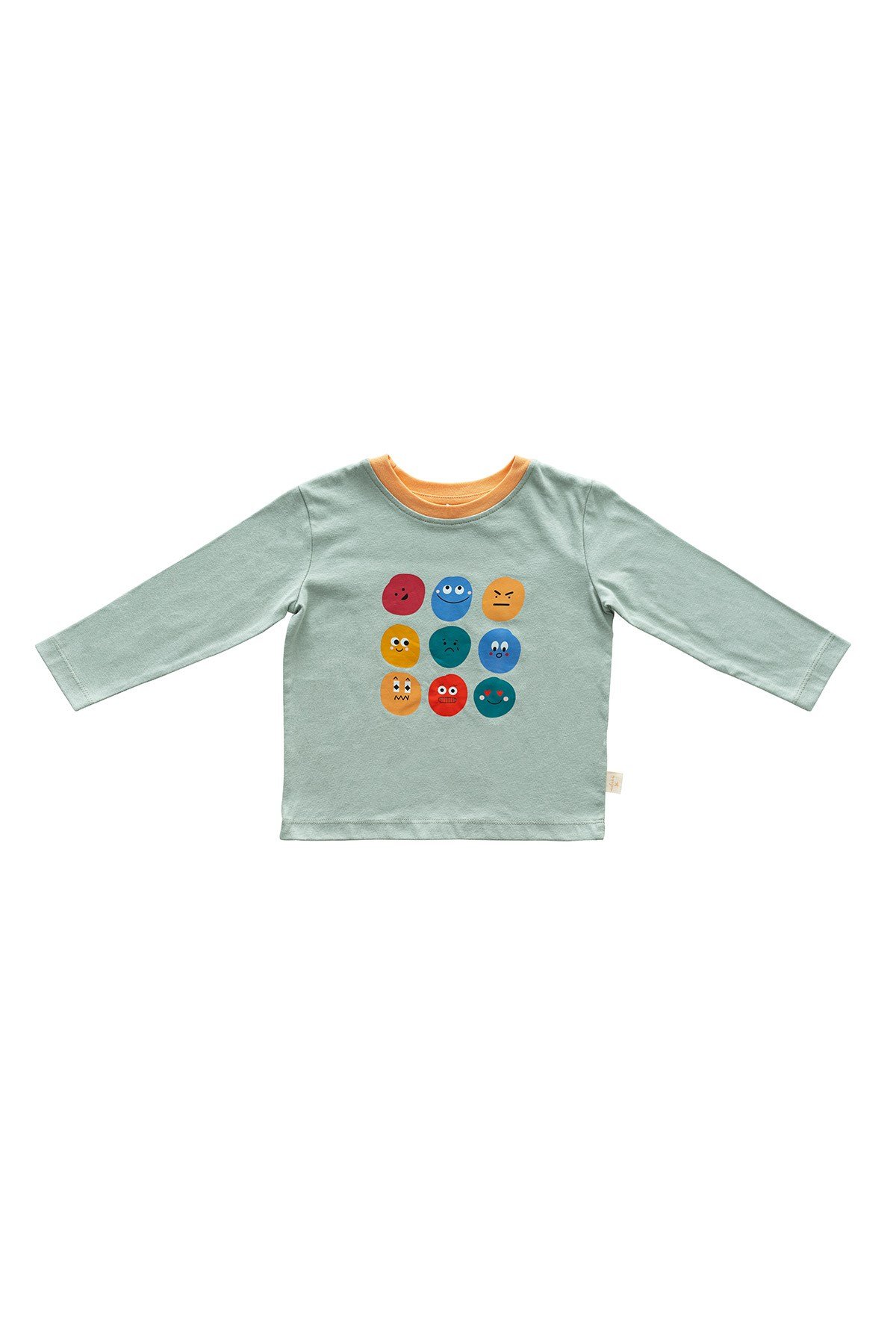 Faces Baskılı Basic T-shirt - Mint