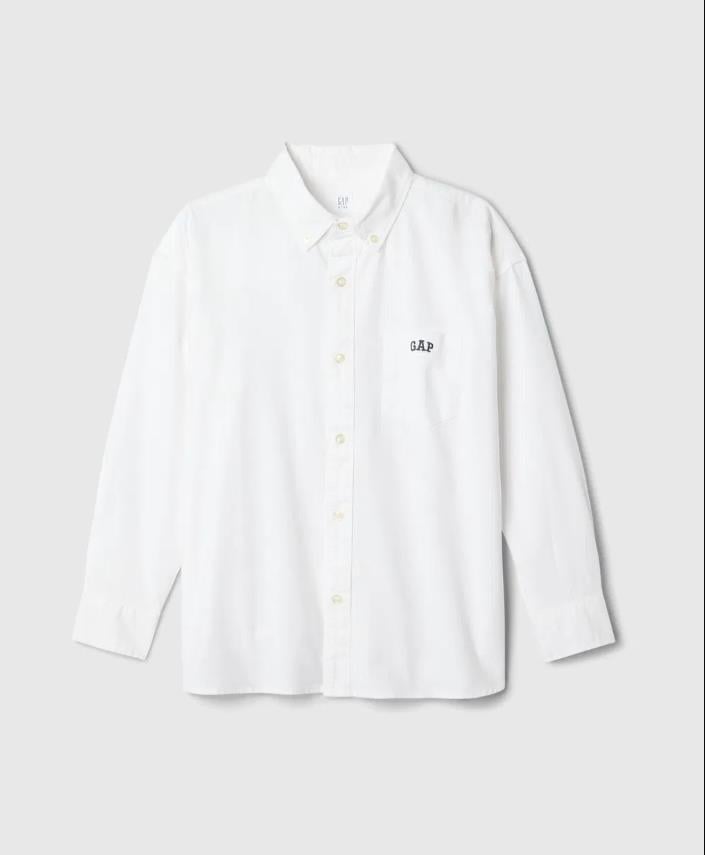 Erkek Çocuk | Mini Gap Logo Oxford Gömlek - Beyaz