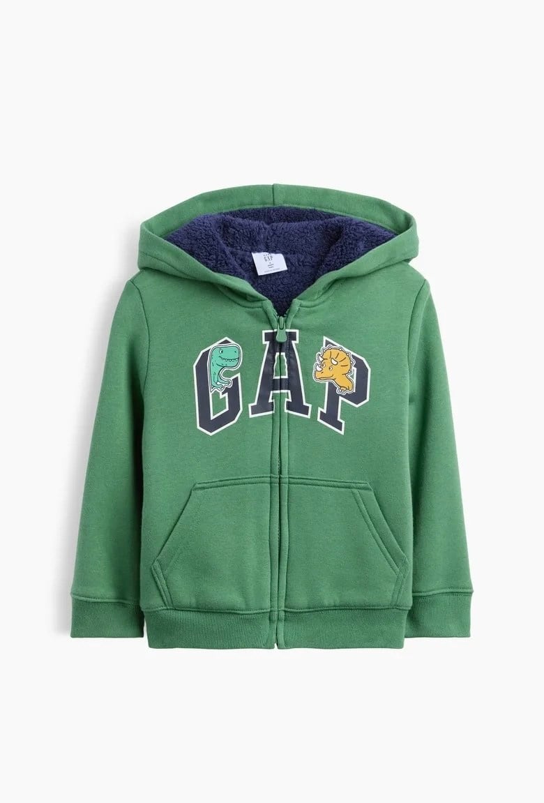 Erkek Bebek | Gap Logo Sherpa Fermuarlı Sweatshirt - Siyah