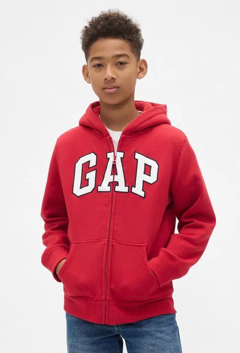 Erkek Çocuk | Gap Logo Sherpa Fermuarlı Sweatshirt - Kırmızı